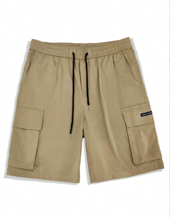 Pantalones cortos casuales con bolsillos cargo y letras parcheadas para hombre de talla grande TECCULI Manfinity LEGND