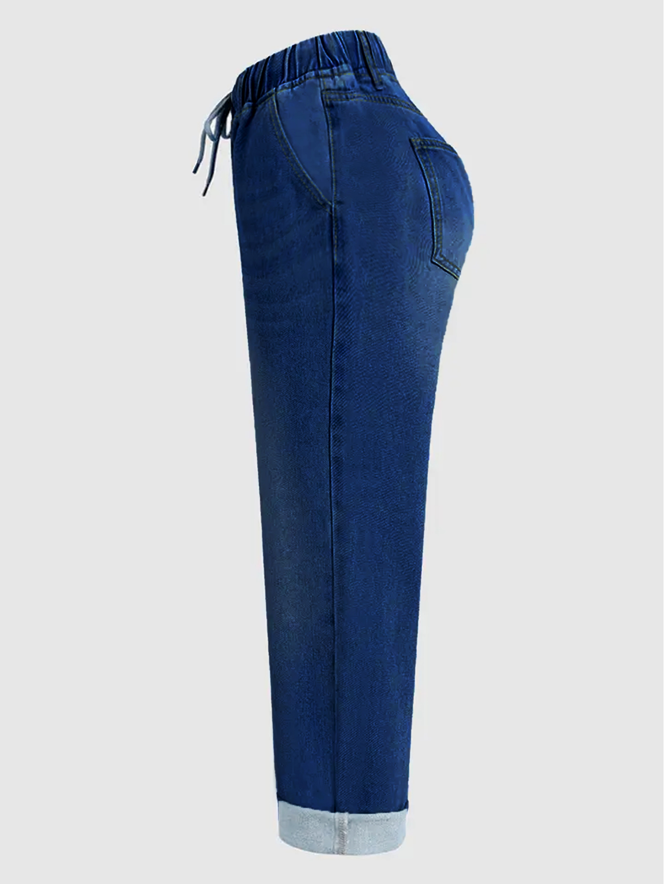 Pantalones largos de mezclilla lavada con cintura elástica para mujer de TECCULI, ideales para ir al trabajo y para uso informal, otoño.