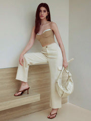 PANTALONES DE LINO CON BOLSILLOS INCLINADOS MOTF