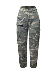 TECCULI Nueva primavera y verano ropa exterior de camuflaje para mujer leggings elásticos pantalones de nueve puntos pantalones de mujer