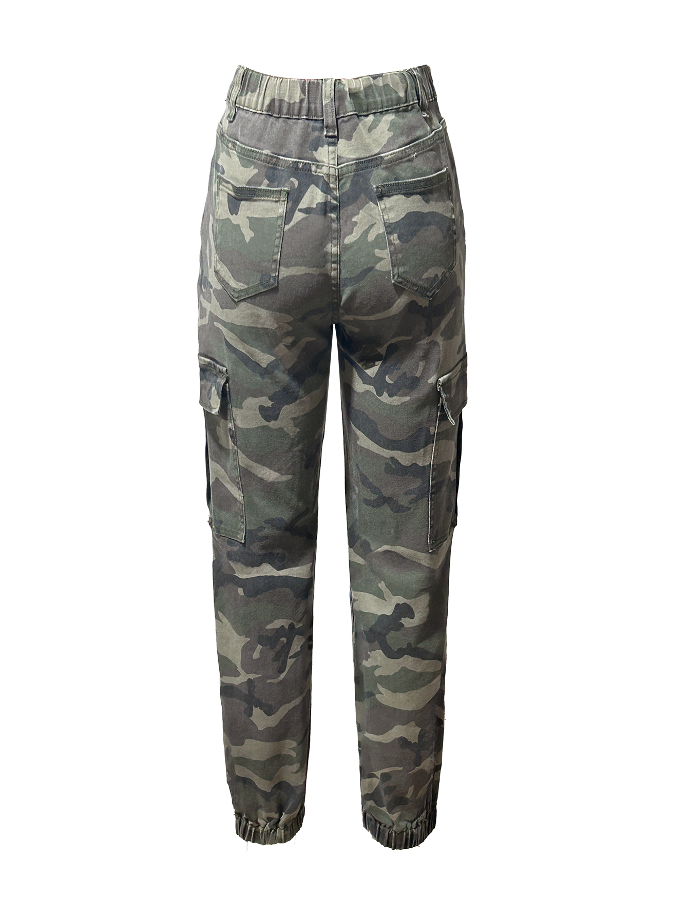 TECCULI Nueva primavera y verano ropa exterior de camuflaje para mujer leggings elásticos pantalones de nueve puntos pantalones de mujer