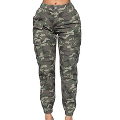 TECCULI Nueva primavera y verano ropa exterior de camuflaje para mujer leggings elásticos pantalones de nueve puntos pantalones de mujer