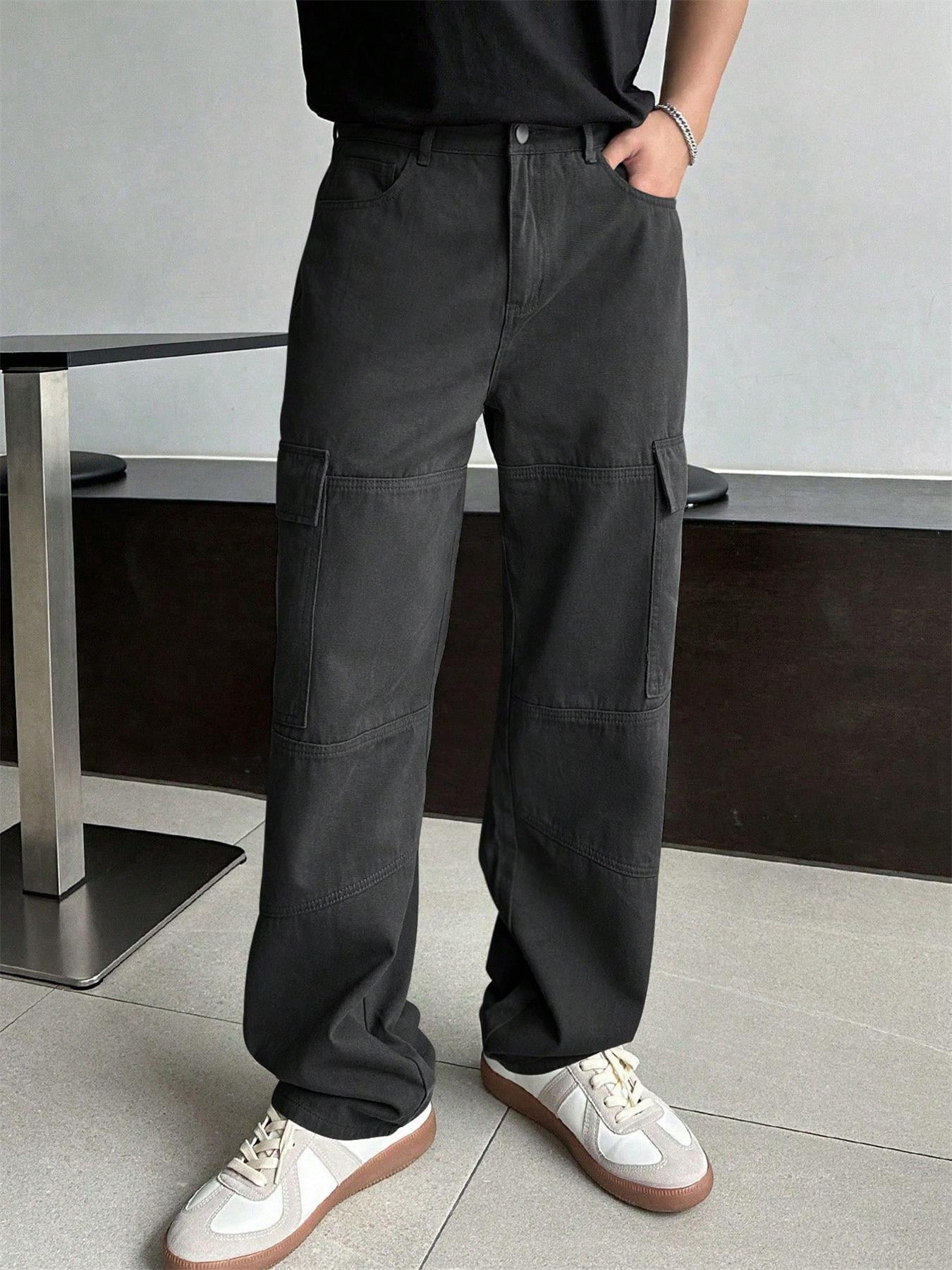 Pantalones cargo TECCULI DAZY con bolsillos laterales y solapa para hombre, para la vuelta al cole