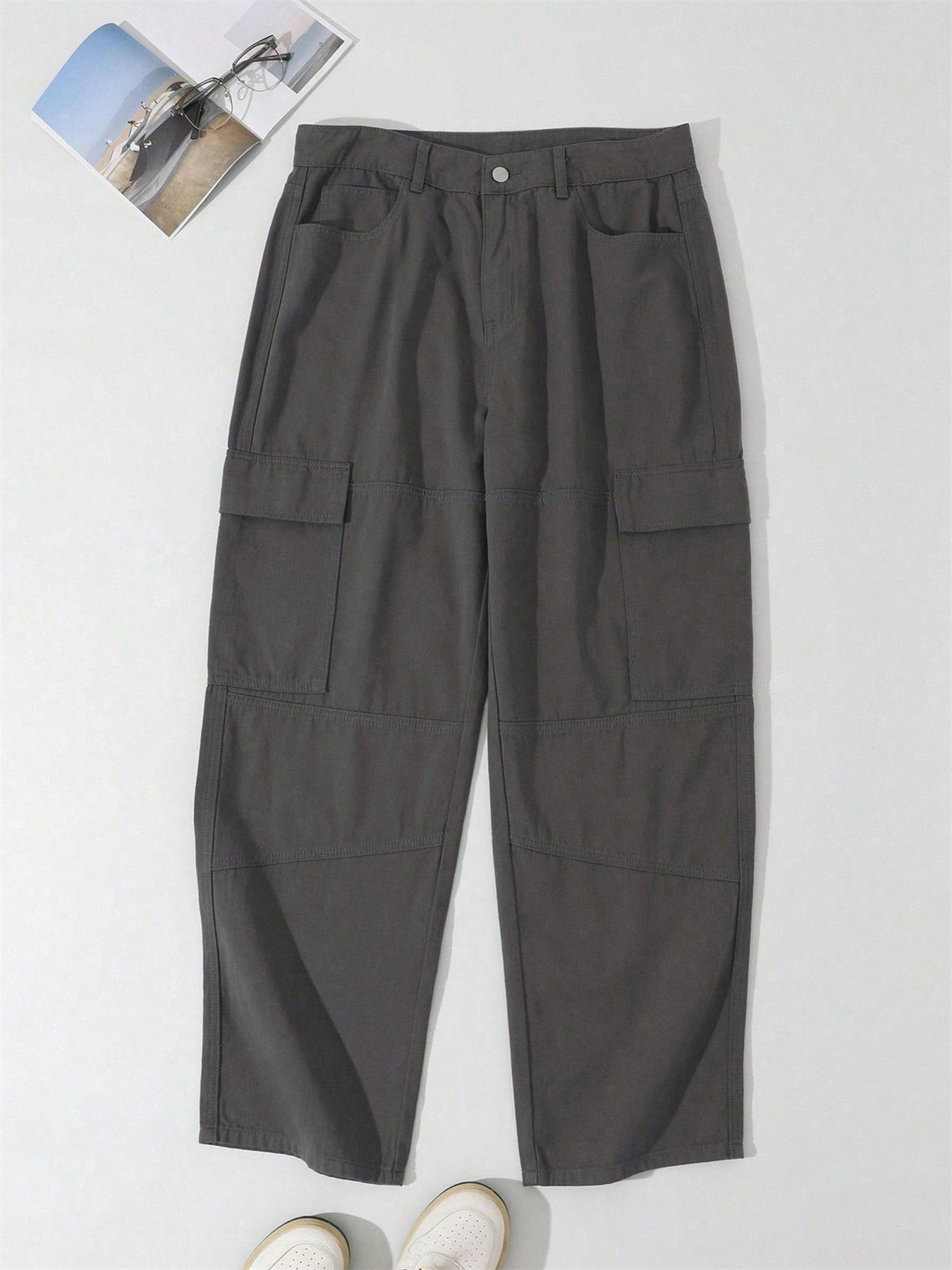 Pantalones cargo TECCULI DAZY con bolsillos laterales y solapa para hombre, para la vuelta al cole