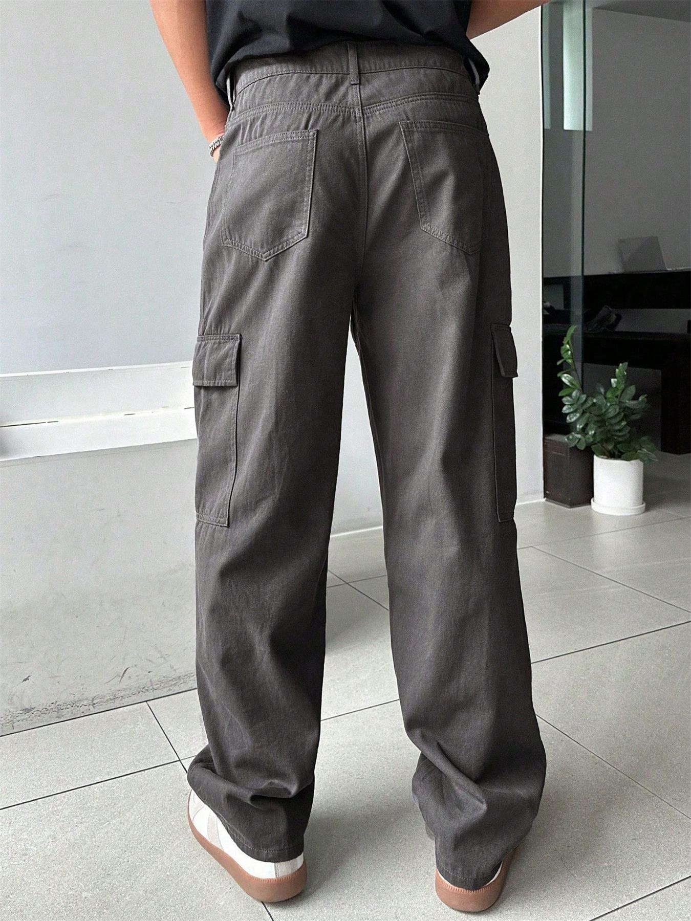 Pantalones cargo TECCULI DAZY con bolsillos laterales y solapa para hombre, para la vuelta al cole