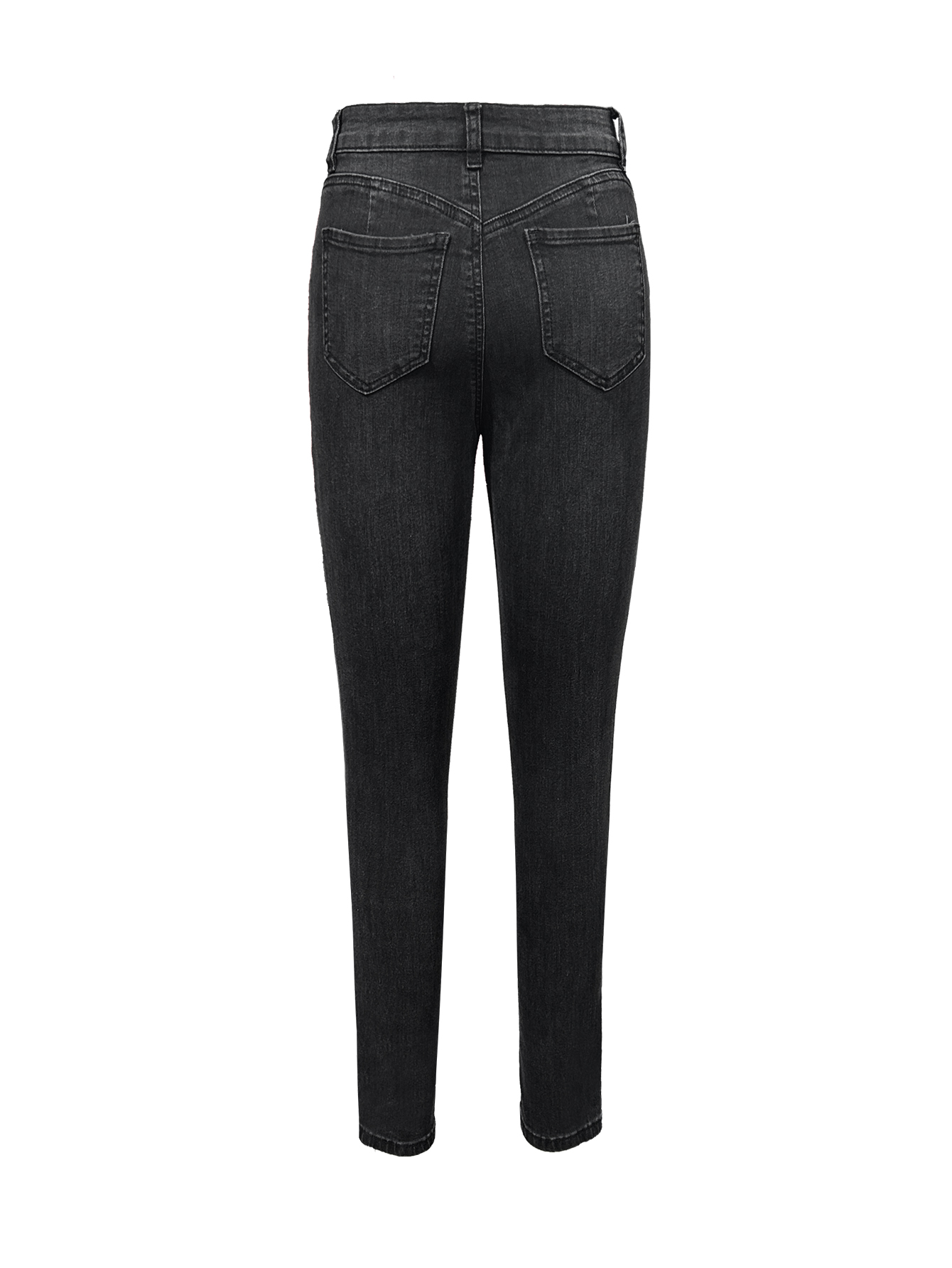 TECCULI - Vaqueros negros rotos para mujer, ajustados, elásticos, con realce y agujeros, informales, sexys y a la moda