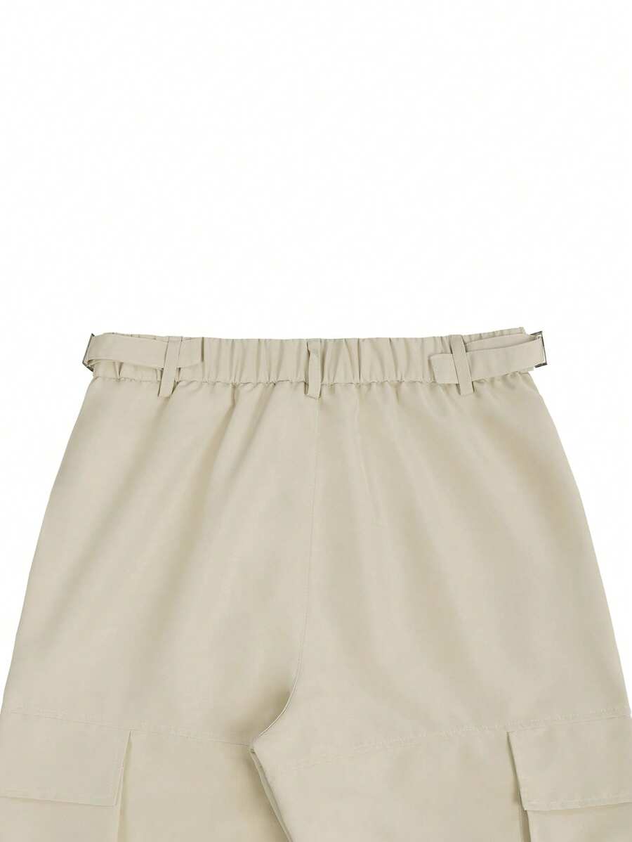 Pantalones cargo caqui informales Manfinity LEGND para hombre, corte holgado, recto, color liso, con múltiples bolsillos. Adelgazantes, color caqui, ideales para San Valentín.