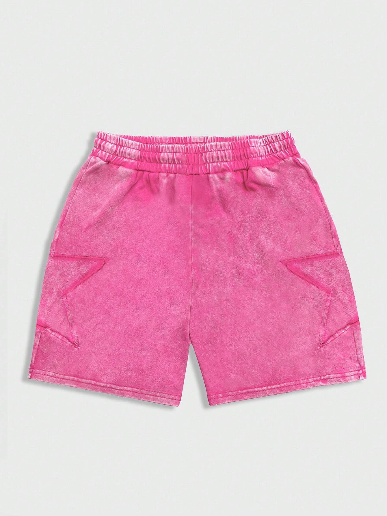 ROMWE MEN Street Life - Pantalones cortos casuales de color liso con bolsillo frontal y lazo para hombre, para uso diario