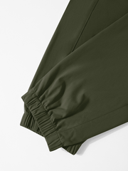 Pantalones cargo gris claro TECCULI para hombre con múltiples bolsillos, bolsillos con solapa y cintura con cordón lateral - Pantalones urbanos de poliéster cómodos para salidas informales, bolsillos funcionales informales de calle, cómodos y ajustados