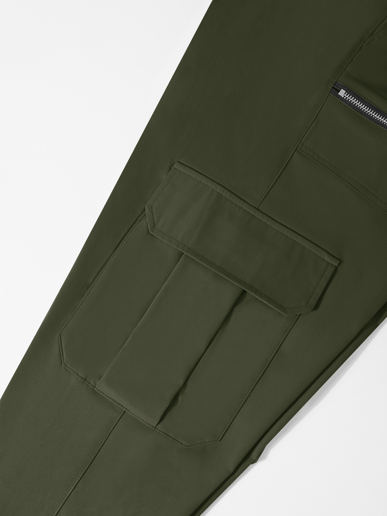 Pantalones cargo gris claro TECCULI para hombre con múltiples bolsillos, bolsillos con solapa y cintura con cordón lateral - Pantalones urbanos de poliéster cómodos para salidas informales, bolsillos funcionales informales de calle, cómodos y ajustados