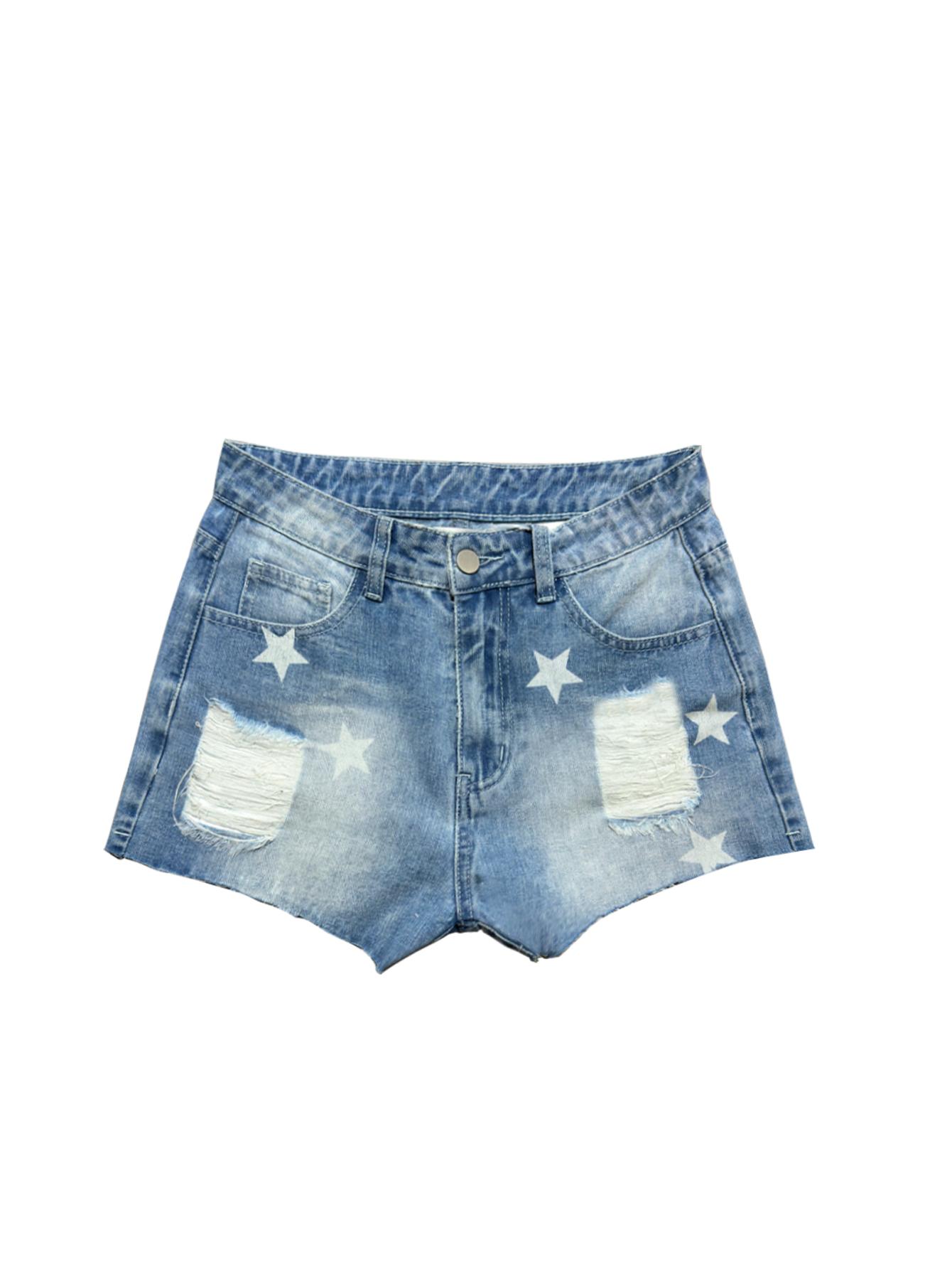 TECCULI Denim Shorts Women Jeans Ripped High Waist Solid Color Soft Short Jeans Fashion Casual Slim Fit Summer Shorts Y2k Streetwear