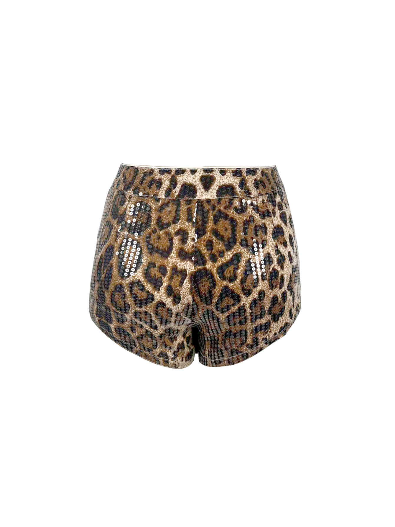Pantalones cortos de lujo con lentejuelas y estampado de leopardo para mujer de TECCULI Aloruh, atuendo de concierto para mujer