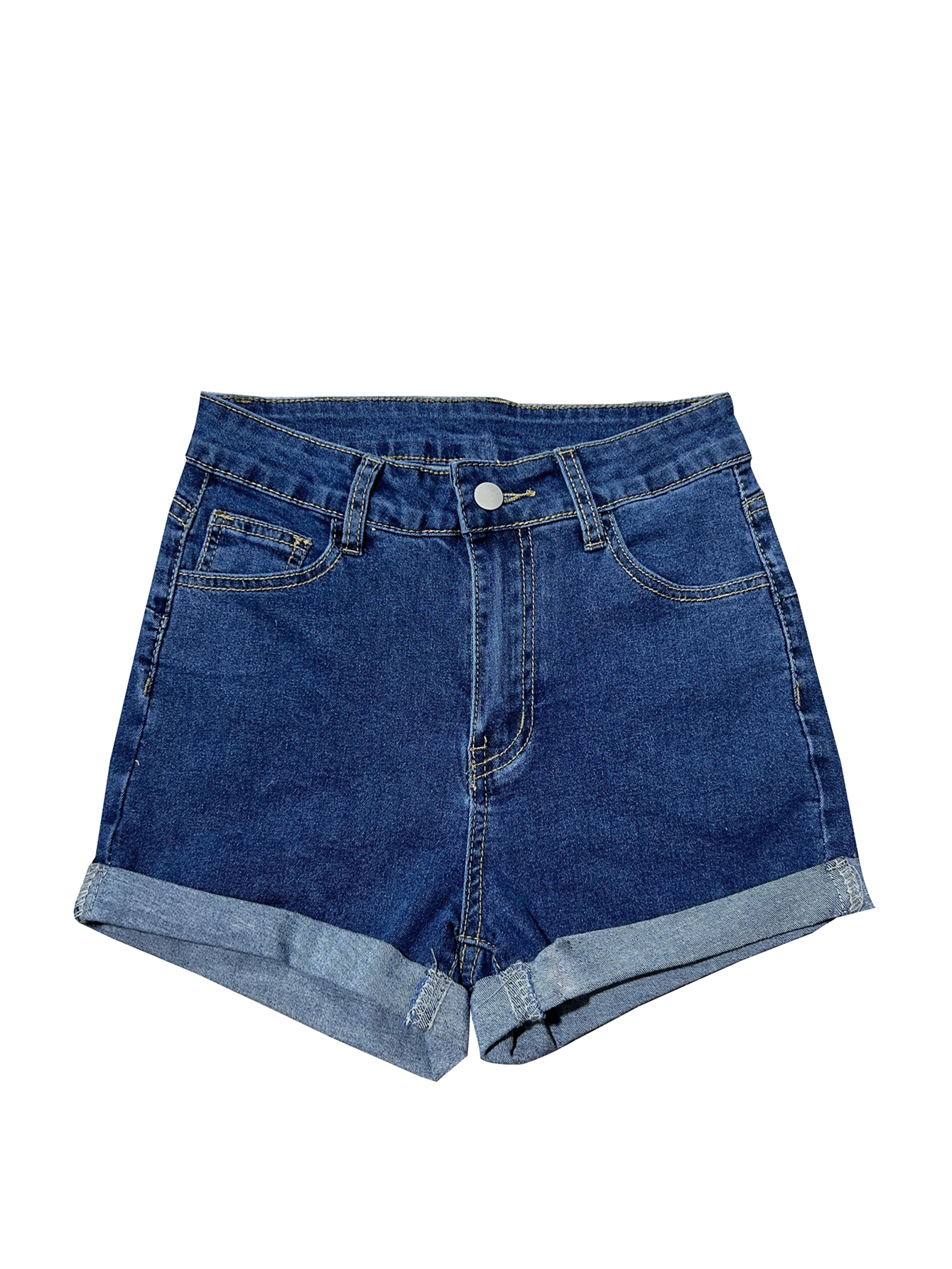 Shorts vaqueros con dobladillo enrollable y cintura alta Flexra de TECCULI