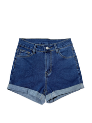 Shorts vaqueros con dobladillo enrollable y cintura alta Flexra de TECCULI