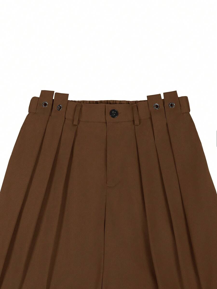 Manfinity Hypemode Manfinity Hypemode High Waist Designer Men's Wide Leg Pleated Loose Casual Pants Men S Wide Leg Pants High Waisted Pants Men Wide Leg Pants Men