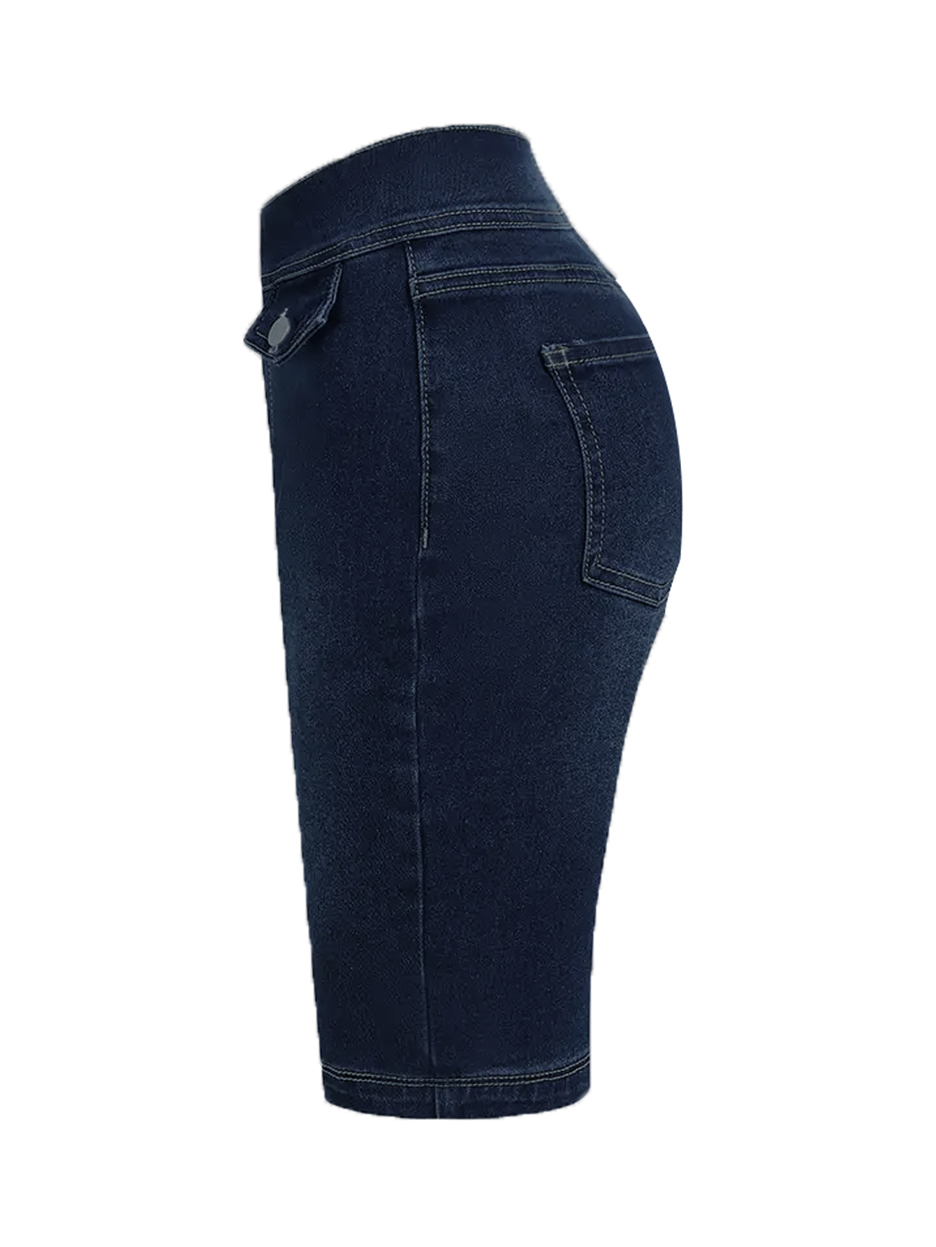 Shorts vaqueros casuales ajustados con botones delanteros para mujer de TECCULI