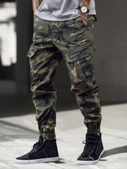 TECCULI Men's Urban Streetwear Cargo Pants - Loose Fit Tactical-like Jogging Pants with Multiple Utility Pockets, All-Season Casual Trousers for Everyday & Formal Outfits, Functional Clothing, Medium Elasticity Fabric