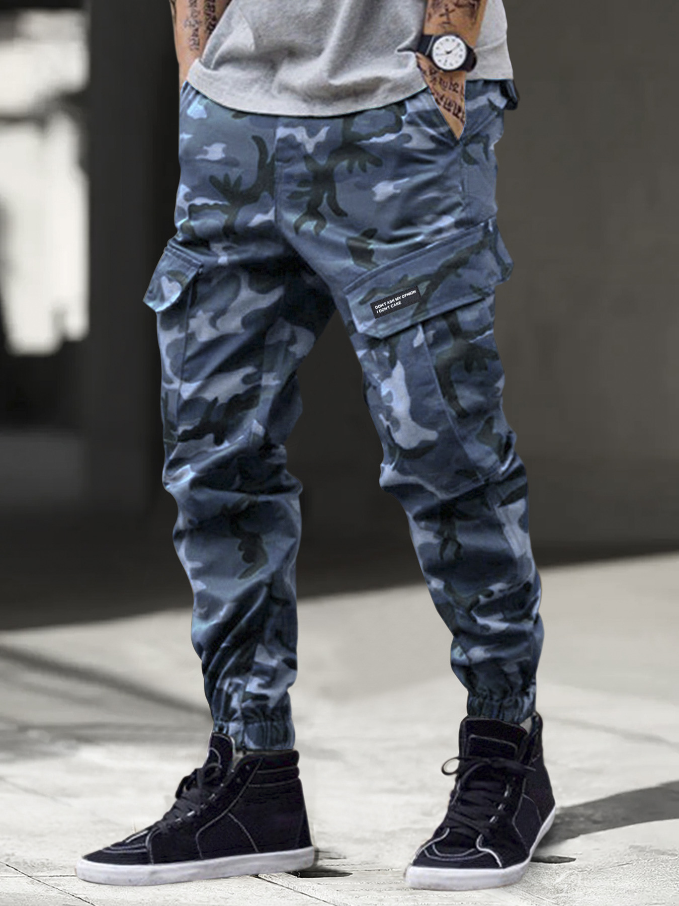 TECCULI Men's Urban Streetwear Cargo Pants - Loose Fit Tactical-like Jogging Pants with Multiple Utility Pockets, All-Season Casual Trousers for Everyday & Formal Outfits, Functional Clothing, Medium Elasticity Fabric