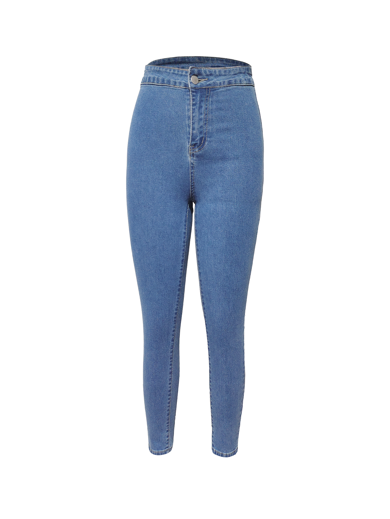 TECCULI - Vaqueros azules de lavado medio, cómodos y elegantes para chicas adolescentes, con elasticidad, para uso escolar, universitario y universitario.