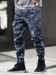 TECCULI Men's Urban Streetwear Cargo Pants - Loose Fit Tactical-like Jogging Pants with Multiple Utility Pockets, All-Season Casual Trousers for Everyday & Formal Outfits, Functional Clothing, Medium Elasticity Fabric