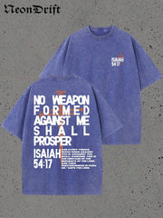 Y2K,NO WEAPON FORMED AGANST ME SHALL PROSPER,5417,My Love....Retro Washed Heavy Cotton Wash T-Shirt, Multiple Colors To Choose From, A Surprise Gift For Family And Friends