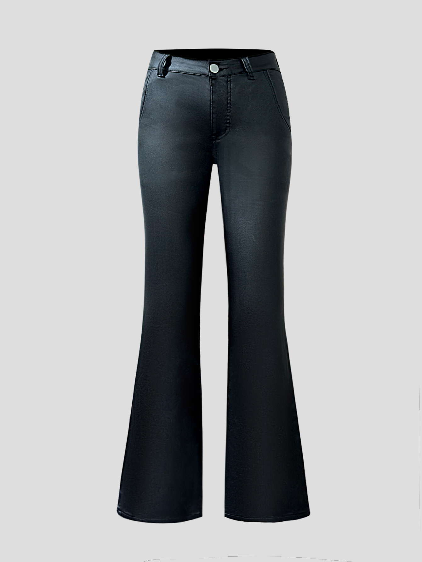 TECCULI Frenchy Casual Sólido Skinny PU Pantalones