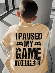 Camiseta informal de verano con cuello redondo y manga corta con estampado gráfico para niño preadolescente