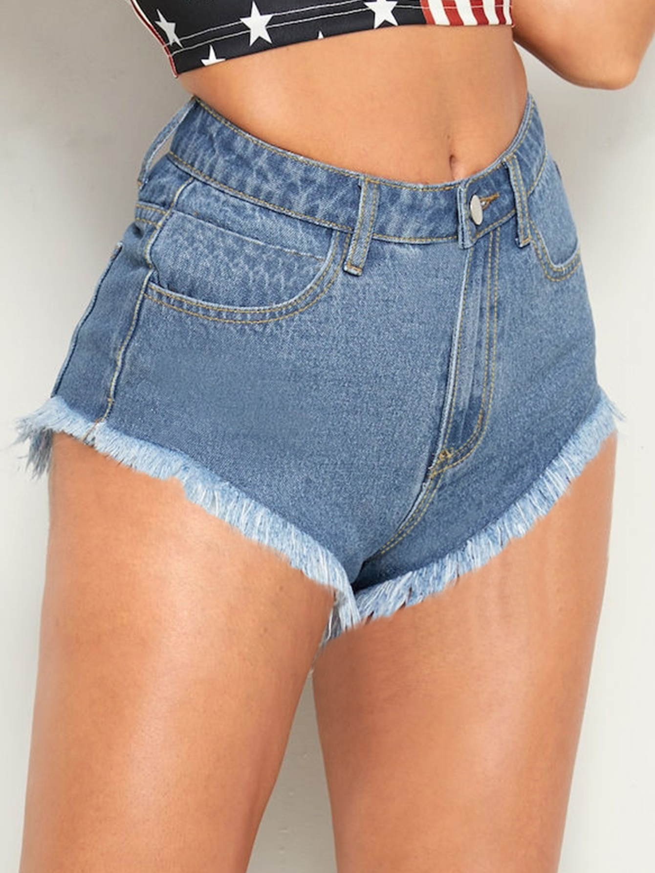 TECCULI DUOPERI - Mini pantalones cortos vaqueros rasgados de cintura alta con cremallera frontal para mujer, estilo elegante e informal