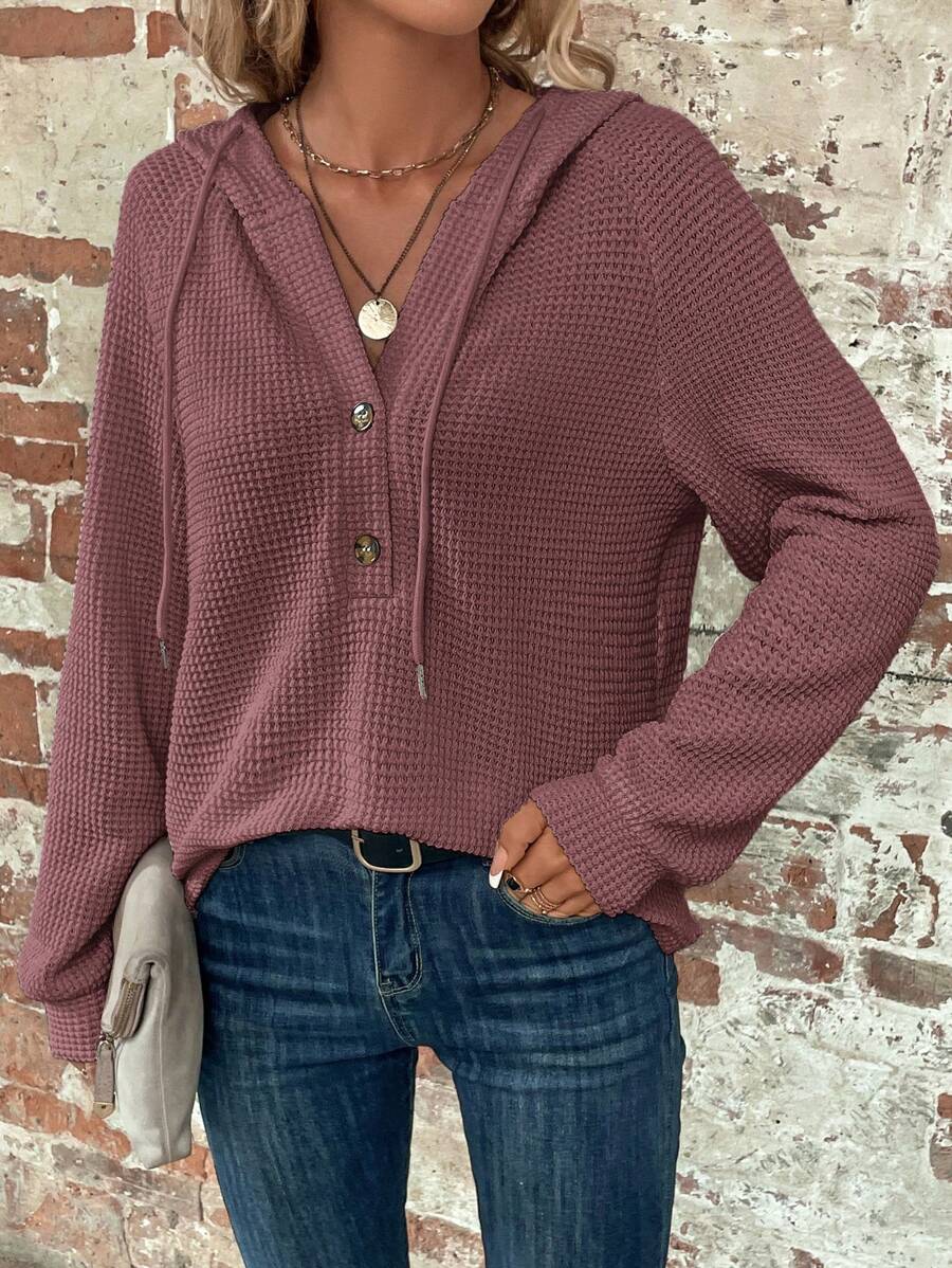 Sudadera informal con capucha y manga larga de color liso para mujer de Emery Rose. Ideal para graduaciones y regreso a clases.
