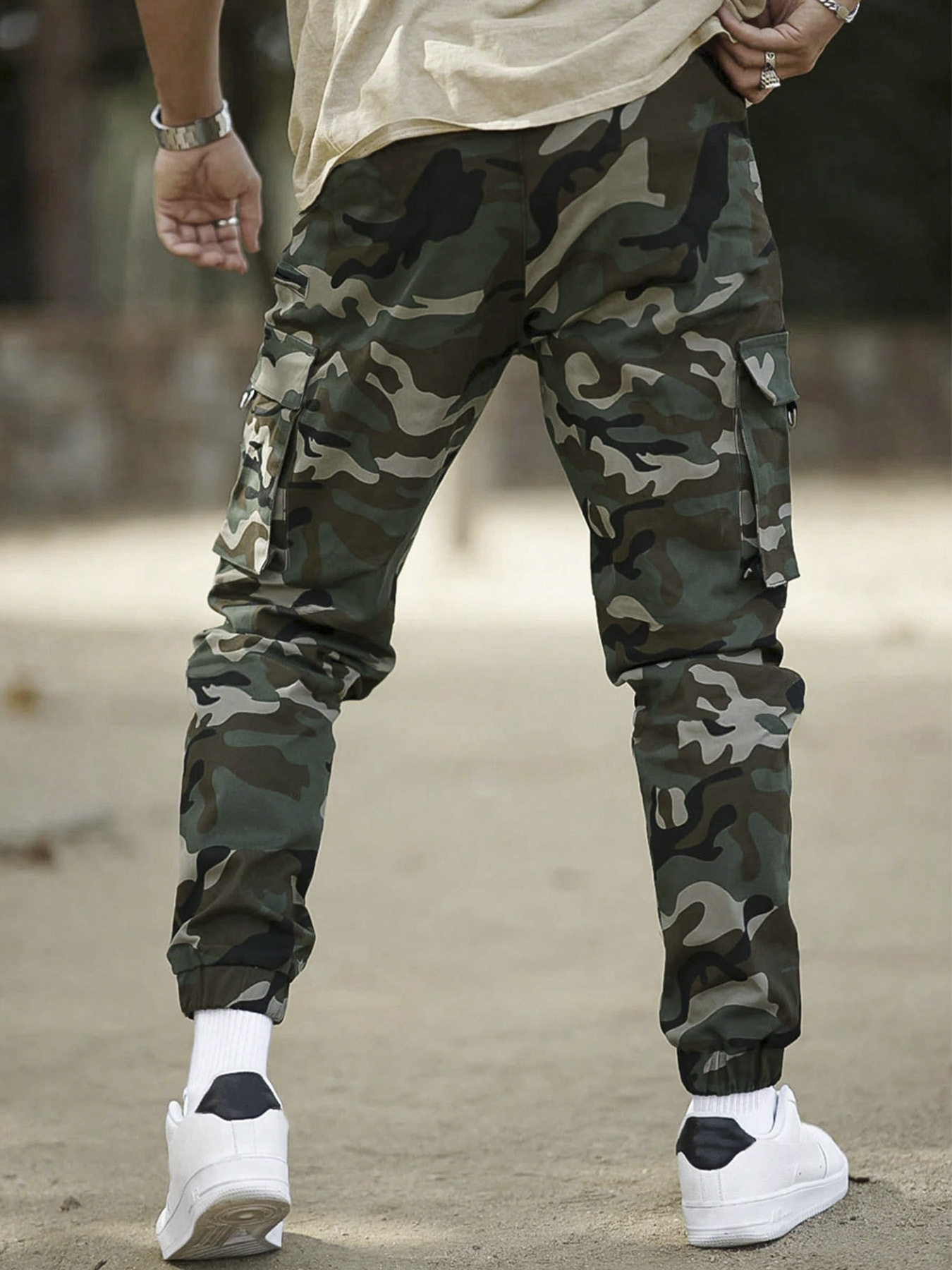 Pantalones cargo de camuflaje TECCULI, pantalones cargo de camuflaje multifuncionales para hombre, corte corto para senderismo, camping y trabajo al aire libre, primavera y otoño.