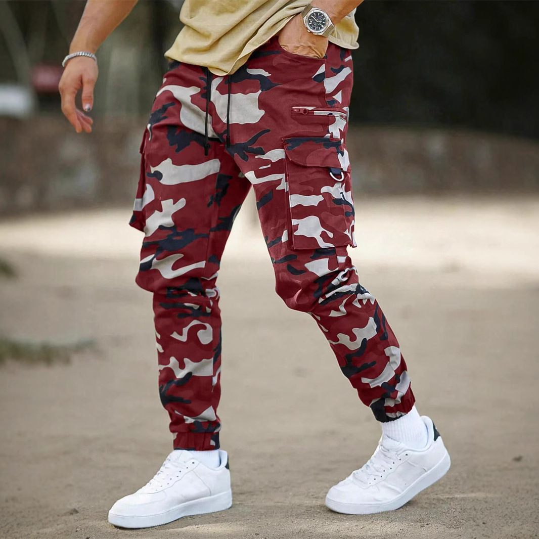 Pantalones cargo de camuflaje TECCULI, pantalones cargo de camuflaje multifuncionales para hombre, corte corto para senderismo, camping y trabajo al aire libre, primavera y otoño.