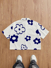 Camisa casual de manga corta con estampado floral para hombre de Manfinity Joysei, top corto para hombre, top floral para hombre, top estampado de gran tamaño para hombre