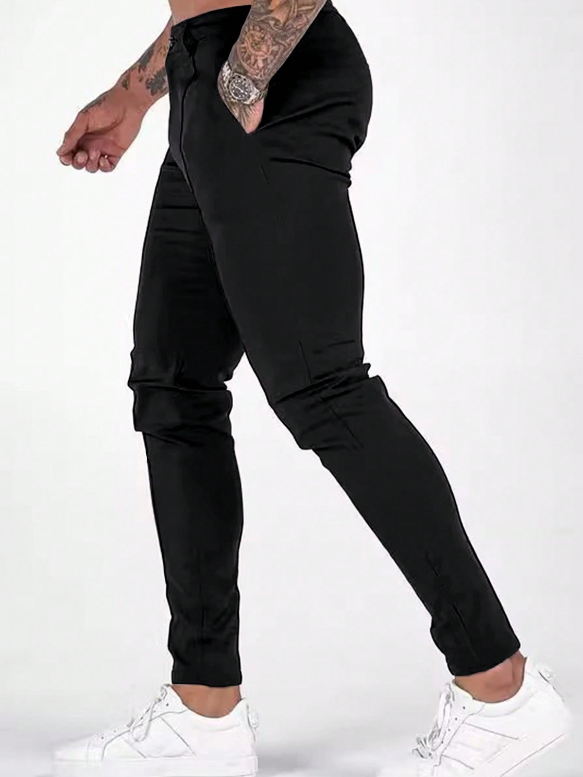 Pantalones elegantes de alta gama para caballeros TECCULI, pantalones casuales ajustados y versátiles de color sólido para uso diario, ideales como regalo para esposo o novio.