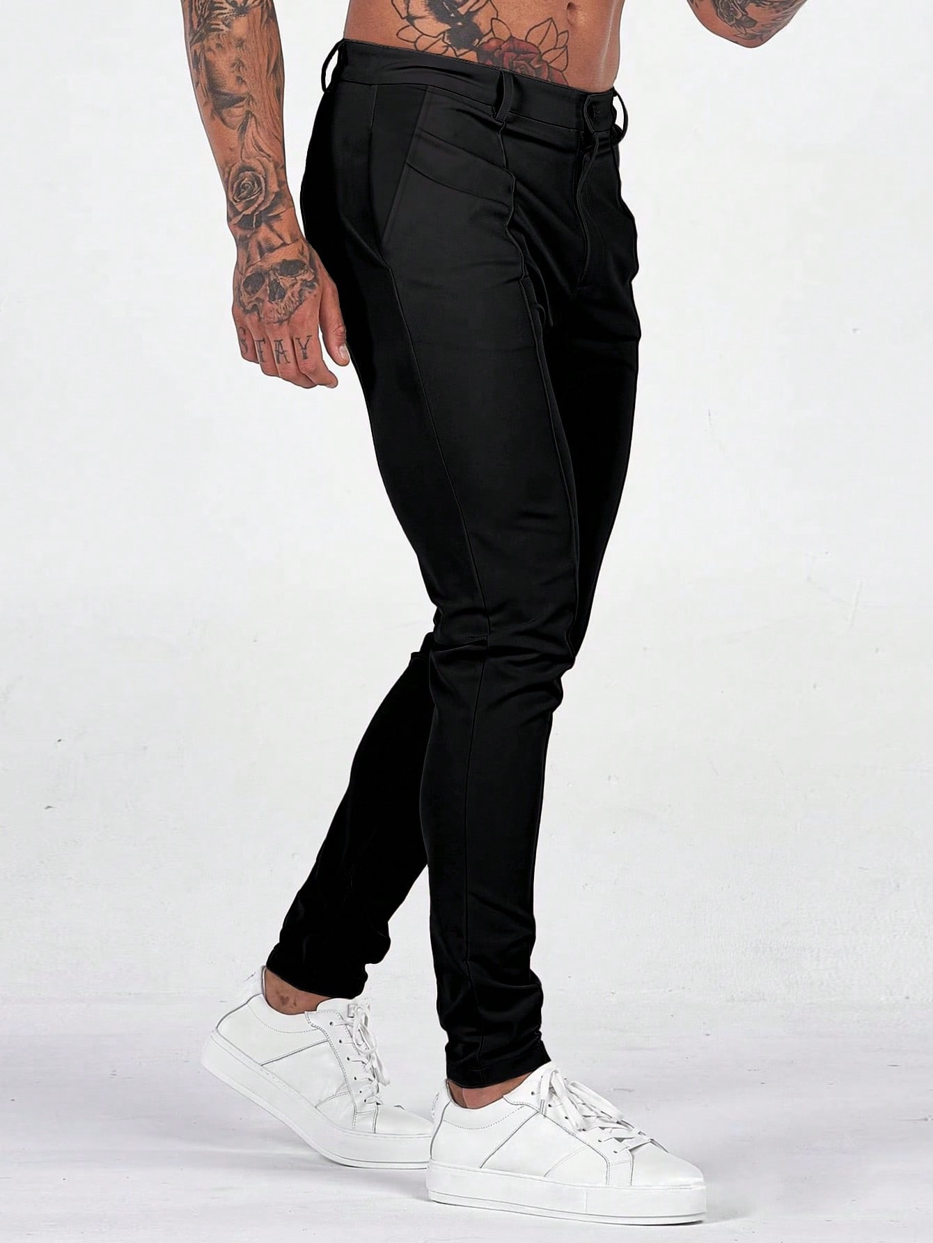 Pantalones elegantes de alta gama para caballeros TECCULI, pantalones casuales ajustados y versátiles de color sólido para uso diario, ideales como regalo para esposo o novio.