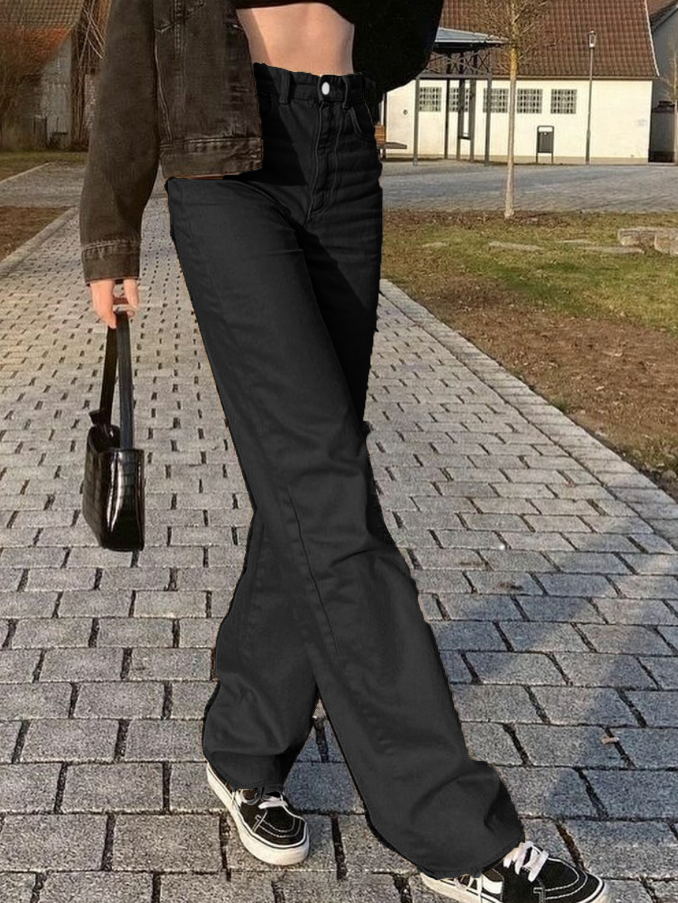TECCULI 2025 - Pantalones vaqueros acampanados elásticos de cintura alta para mujer, de moda, de corte acampanado liso, elegantes, ajustados, para chicas