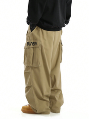 Pantalones cargo holgados informales TECCULI para hombre, pantalones con cordón de estilo urbano chic