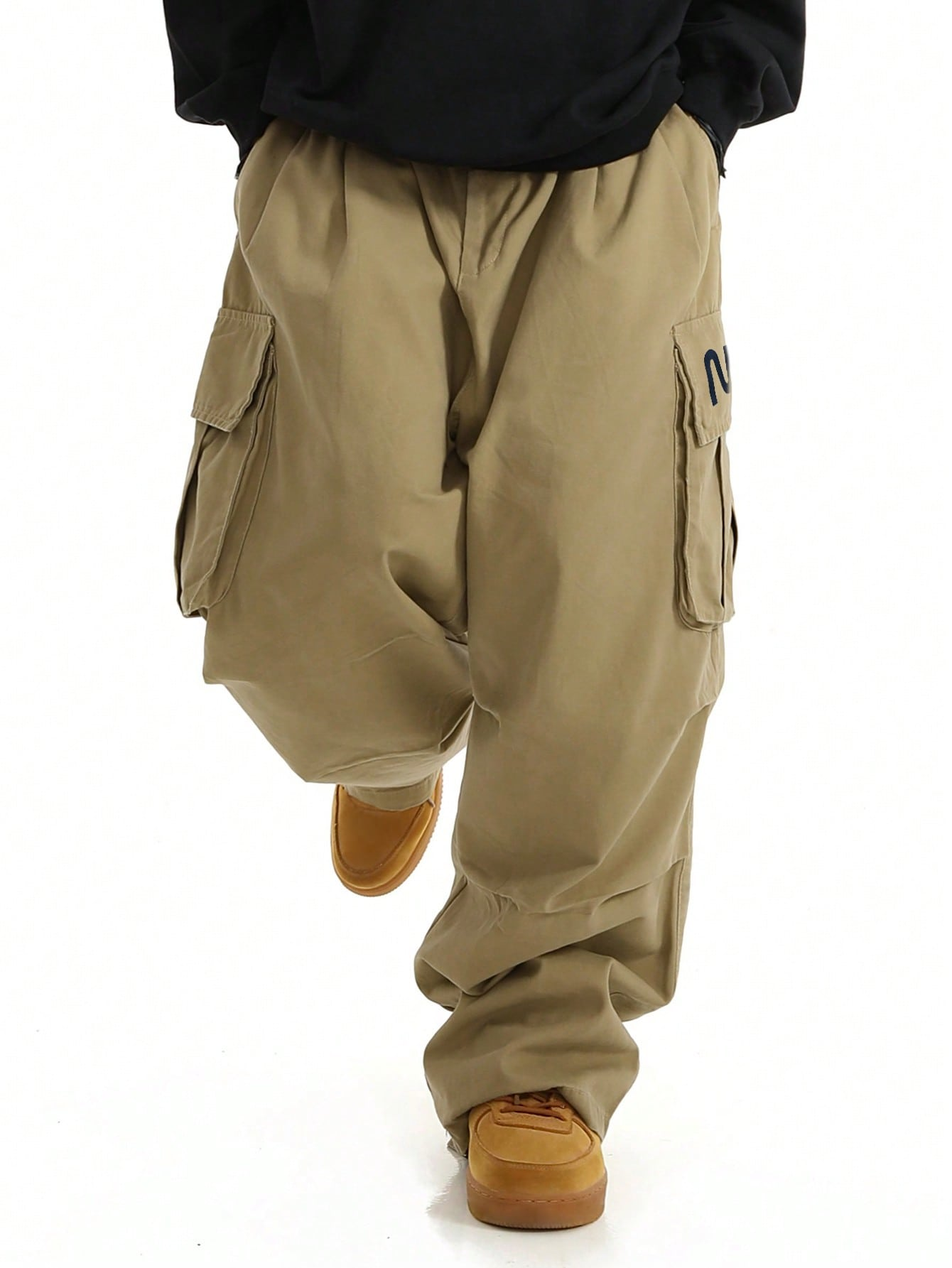 Pantalones cargo holgados informales TECCULI para hombre, pantalones con cordón de estilo urbano chic