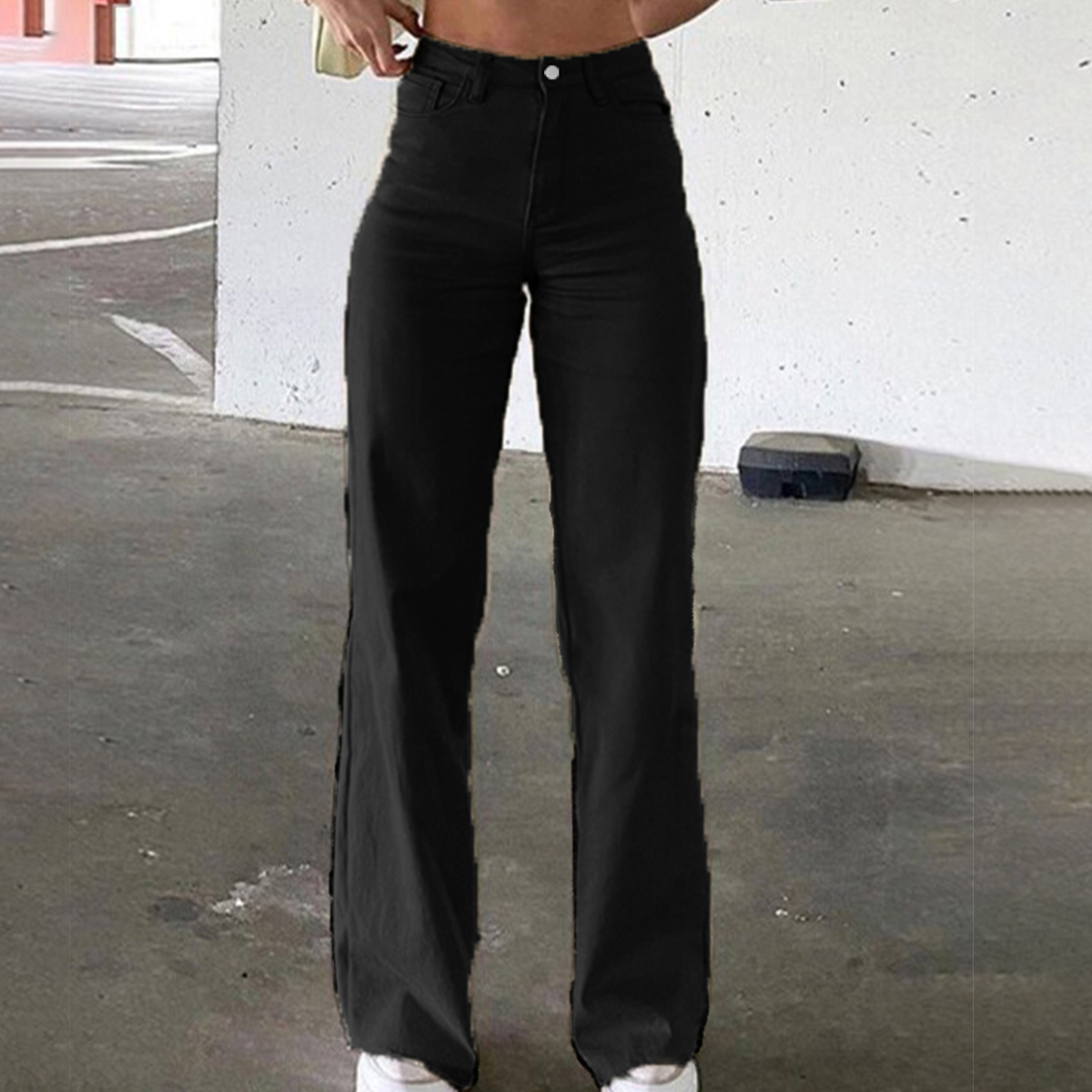 TECCULI 2025 - Pantalones vaqueros acampanados elásticos de cintura alta para mujer, de moda, de corte acampanado liso, elegantes, ajustados, para chicas