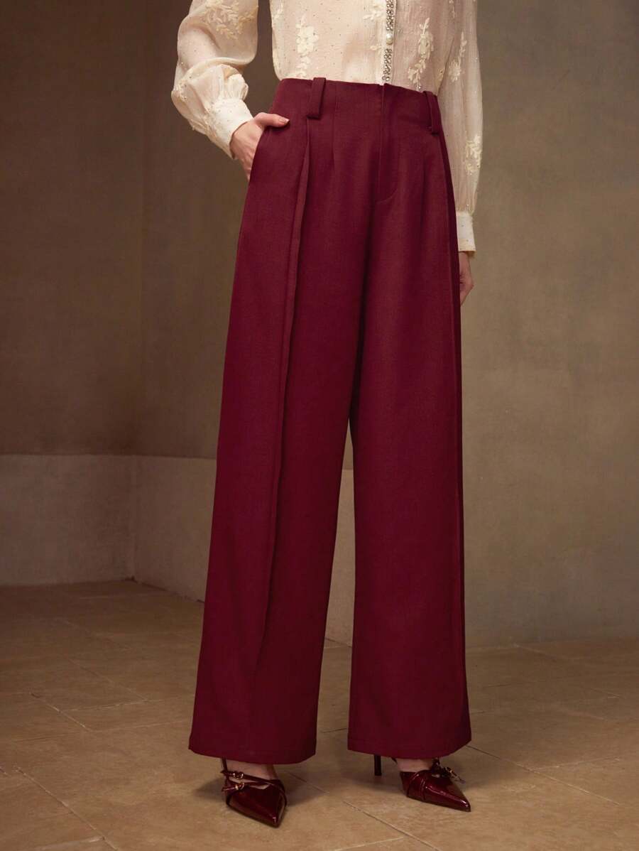 PANTALONES DE TRAJE CON PLISADO Y ALGODÓN DE ALGODÓN MOTF PREMIUM