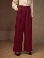 PANTALONES DE TRAJE CON PLISADO Y ALGODÓN DE ALGODÓN MOTF PREMIUM