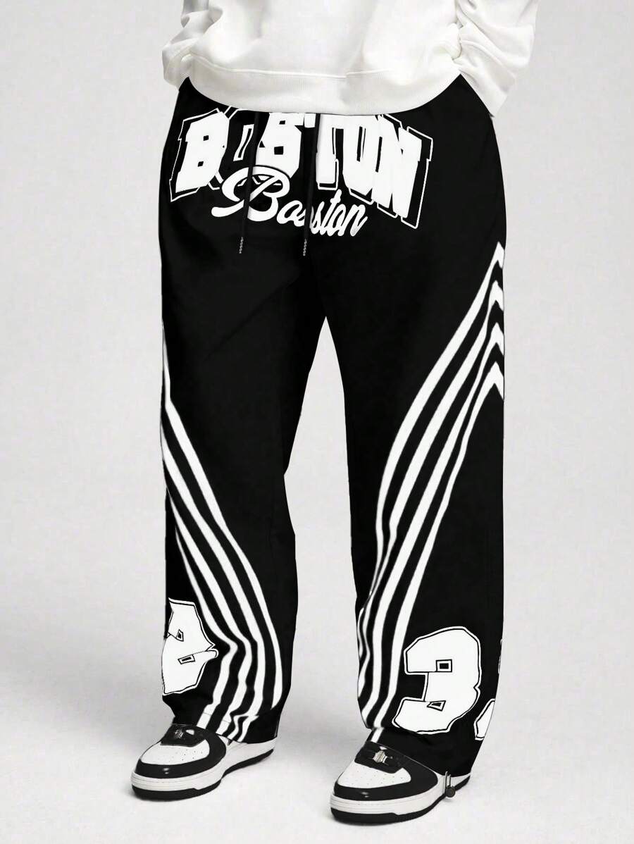 ROMWE MEN Street Life Men's Casual Simple And Fashionable Pants, For Everyday Wear