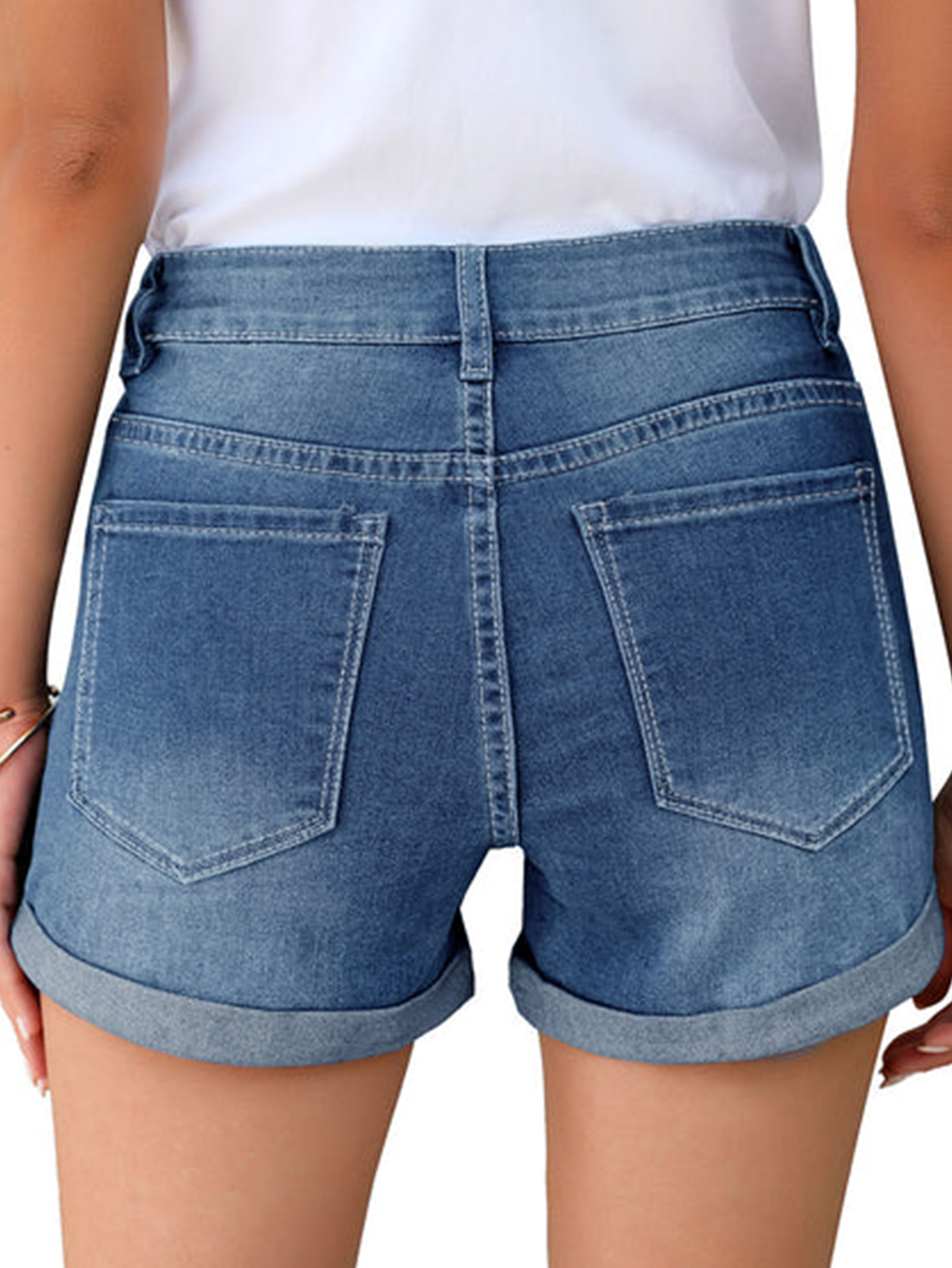 Shorts vaqueros con dobladillo enrollado y rotos TECCULI Essnce