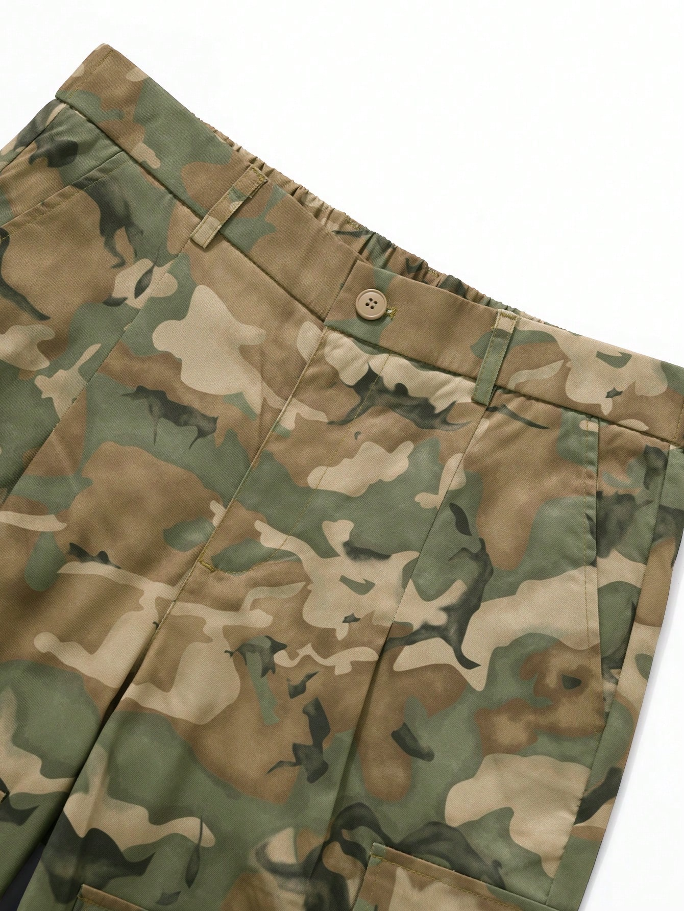 TECCULI Camouflage Cargo Pants Relaxed Fit Men's Camouflage Cargo Pants  Elastic Drawstring Waist, Multiple Pockets, Zipper Closure & Machine-Washable for Camping, Hiking, Urban Streetwear, Tactical Camping Gear, Hiking Attire, Comfort