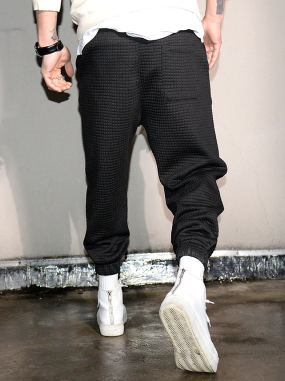 Pantalones deportivos TECCULI Street Style Retro con cordón ajustable para hombre, cómodos pantalones deportivos holgados de algodón para primavera y otoño, pantalones deportivos casuales y modernos.