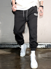 Pantalones deportivos TECCULI Street Style Retro con cordón ajustable para hombre, cómodos pantalones deportivos holgados de algodón para primavera y otoño, pantalones deportivos casuales y modernos.