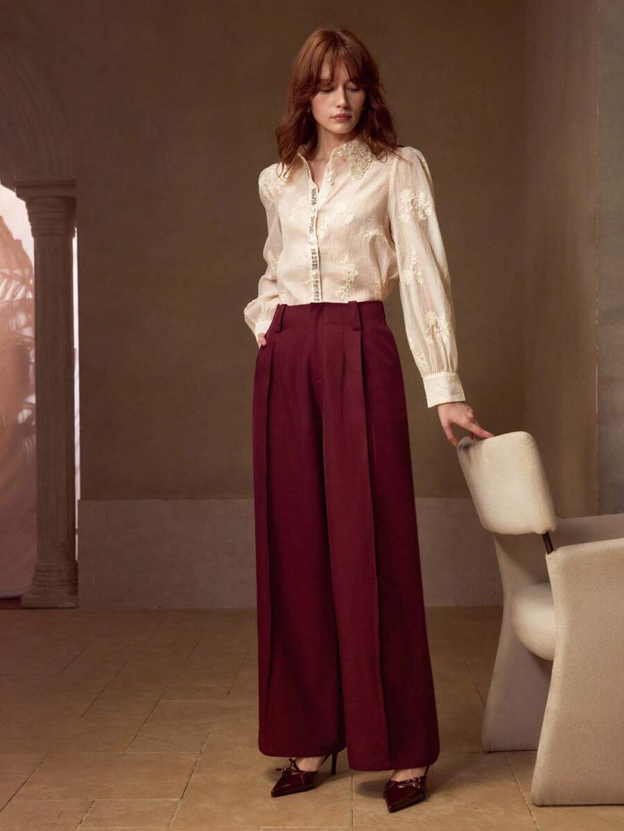 PANTALONES DE TRAJE CON PLISADO Y ALGODÓN DE ALGODÓN MOTF PREMIUM