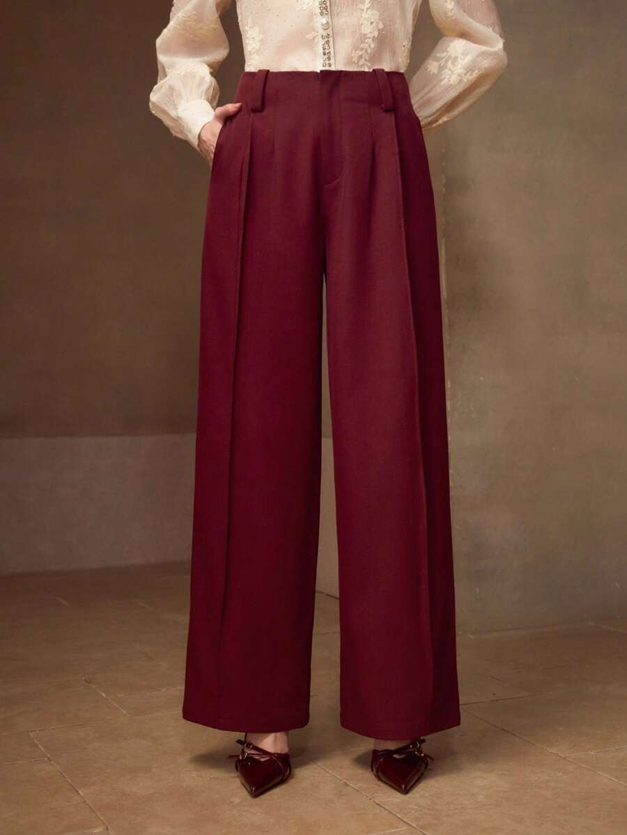 PANTALONES DE TRAJE CON PLISADO Y ALGODÓN DE ALGODÓN MOTF PREMIUM