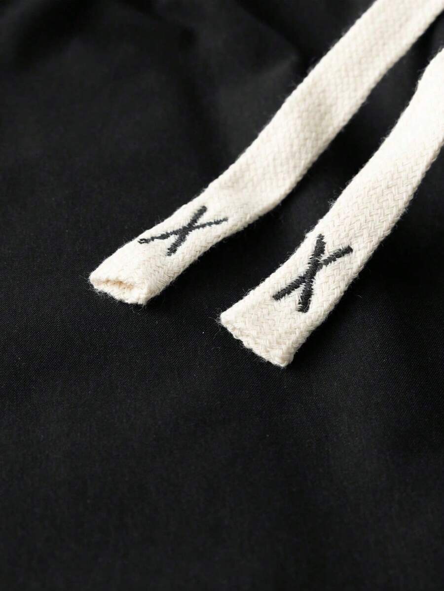 Pantalones cargo rectos Manfinity Hypemode para hombre, informales, con cordón y cintura ajustable, de pierna ancha.