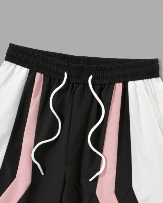 Pantalones cortos deportivos TECCULI con estampado de patchwork y cordón ajustable para hombre, informales, transpirables y de secado rápido para verano, para uso diario.