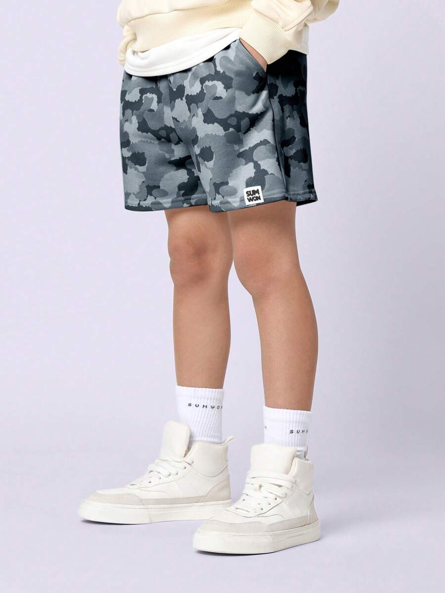 Pantalones cortos deportivos de camuflaje SUMWON con cintura elástica, cómodos para entrenar, correr y verano, ropa deportiva de alto rendimiento para jóvenes.